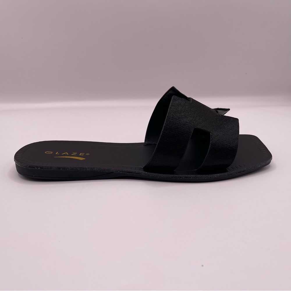 Glaze Black Slide Sandals